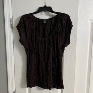 Kenneth Cole Reaction Women's Crinkle Blouse Top Medium
